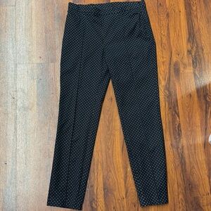 Akris Punto Black Polka Dot Slim Pants US 6